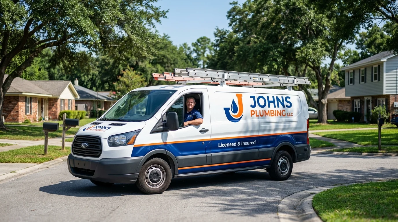 Johns Plumbing LLC service van in South Point, OH